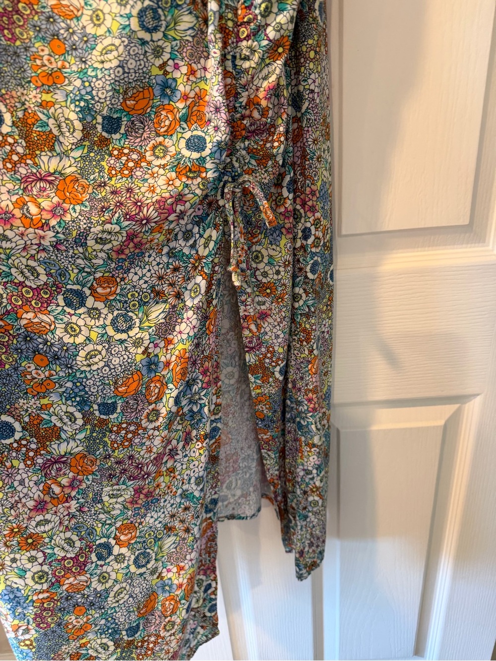 O'Neill Floral Slip Maxi Dress in Teal, Orange & White - Picture 5 of 9